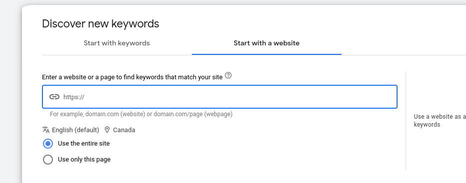 keyword planner how